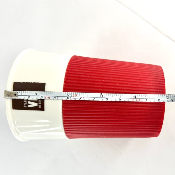 Starbucks Via Ready Brew Red White 237mL/8oz Ceramic To Go Tumbler Coffee Tea‎ - Picture 12 of 12